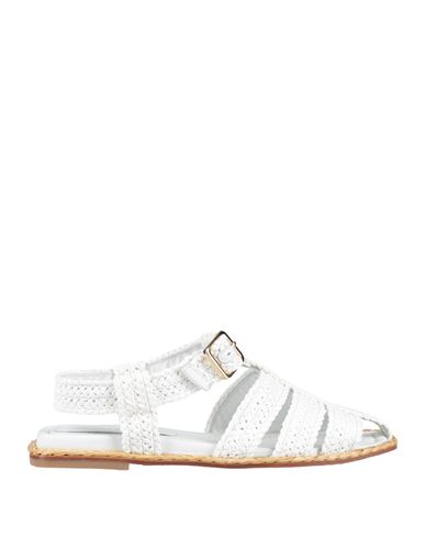Paloma Barceló Woman Sandals White Size 8 Natural Raffia