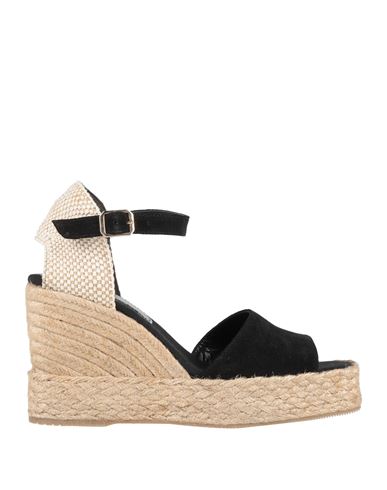 Paloma Barceló Palomitas By  Woman Espadrilles Black Size 8 Leather, Textile Fibers