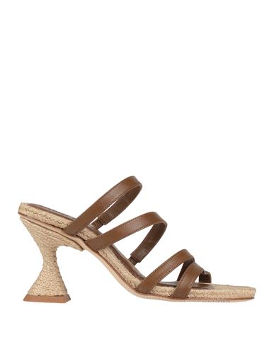 Paloma Barceló Woman Sandals Brown Size 8 Leather