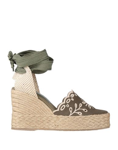 Paloma Barceló Palomitas By  Woman Espadrilles Military Green Size 8 Textile Fibers In Multi