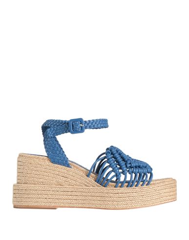 Paloma Barceló Woman Espadrilles Blue Size 8 Leather