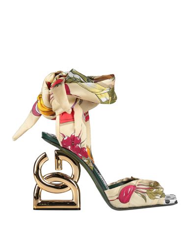 Dolce & Gabbana Woman Sandals Pastel Yellow Size 7.5 Silk