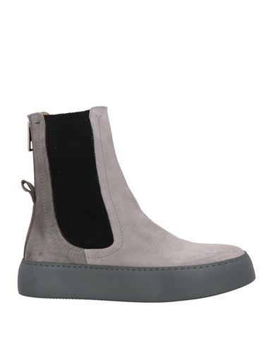 Camerlengo Woman Ankle Boots Grey Size 7 Leather In Gray