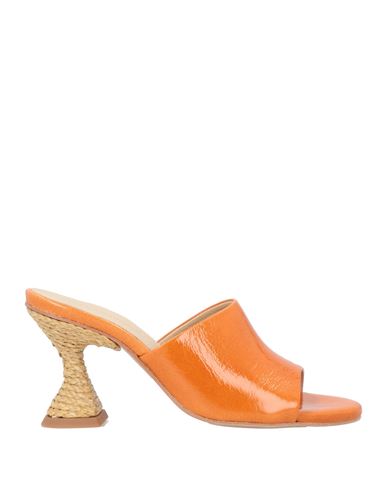 Paloma Barceló Woman Sandals Orange Size 8 Leather