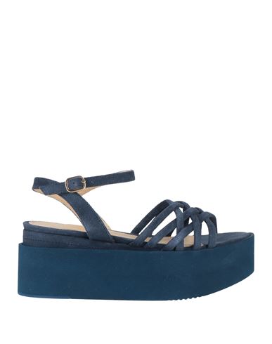 Paloma Barceló Woman Sandals Midnight Blue Size 8 Leather In Blue