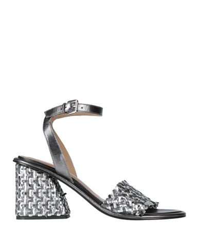 Coral Blue Woman Sandals Black Size 8 Leather