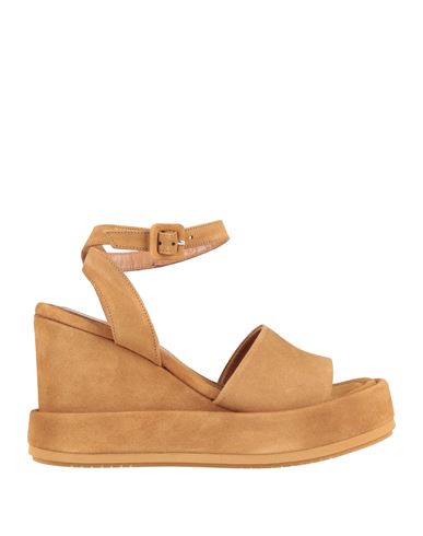 Paloma Barceló Woman Sandals Khaki Size 8 Leather In Brown