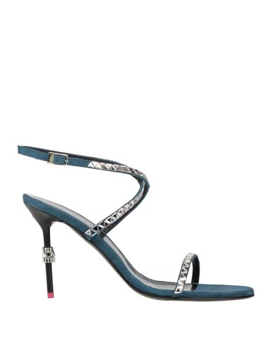 Pinko Woman Sandals Navy Size 8 Leather In Blue