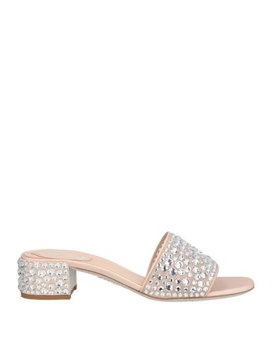 René Caovilla Rene' Caovilla Woman Sandals Beige Size 8 Textile Fibers In Neutral