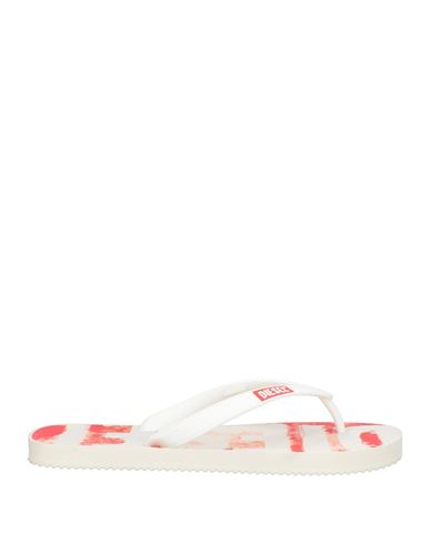 Diesel Man Thong Sandal White Size 10-11 Rubber In Multi