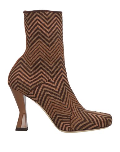 Missoni Woman Ankle Boots Brown Size 8 Textile Fibers