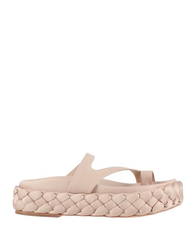 Paloma Barceló Woman Thong Sandal Beige Size 9 Textile Fibers In Nude