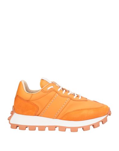Tod's Woman Sneakers Orange Size 6 Leather