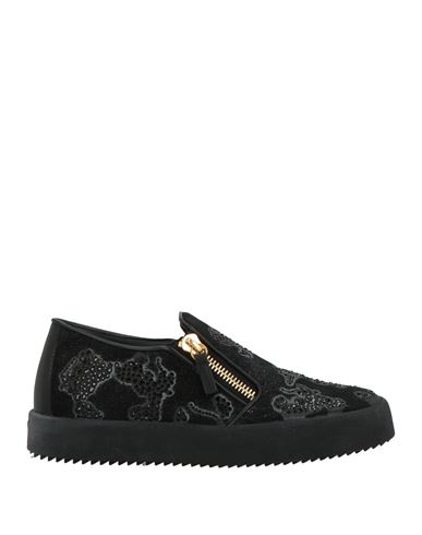 Giuseppe Zanotti Woman Sneakers Black Size 8 Leather In Animal Print