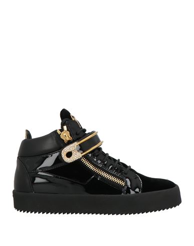 Giuseppe Zanotti Woman Sneakers Black Size 7.5 Leather, Textile Fibers