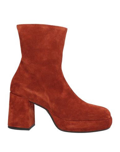 Noa A. Woman Ankle Boots Rust Size 9 Leather In Red