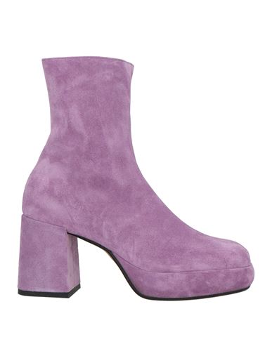 Noa A. Woman Ankle Boots Lilac Size 8 Leather In Purple