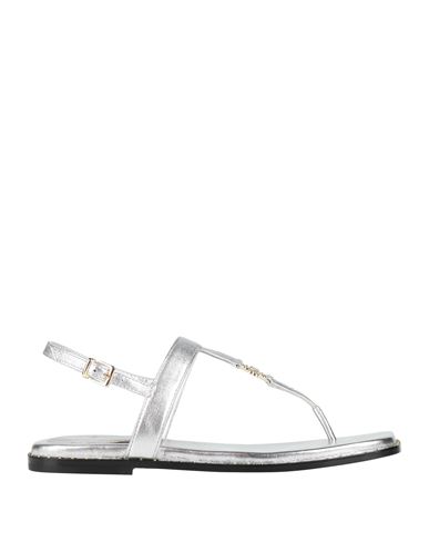 Maje Woman Thong Sandal Silver Size 8 Leather