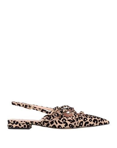 Ovyè Ovyé Woman Mules & Clogs Beige Size 8 Textile Fibers In Animal Print