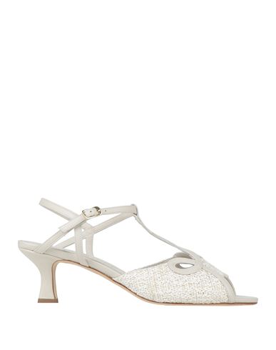 J D Julie Dee Woman Sandals Cream Size 8 Leather, Natural Resin In White