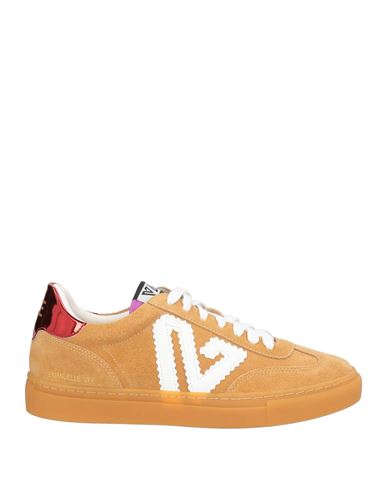 Emanuélle Vee Woman Sneakers Camel Size 7 Leather In Brown