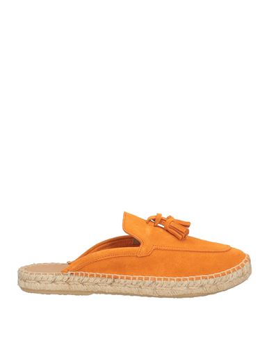 Abarca Woman Espadrilles Orange Size 8 Leather
