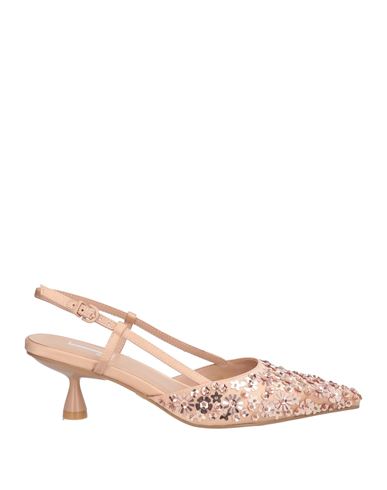 Jeannot Woman Pumps Pink Size 8 Leather, Textile Fibers