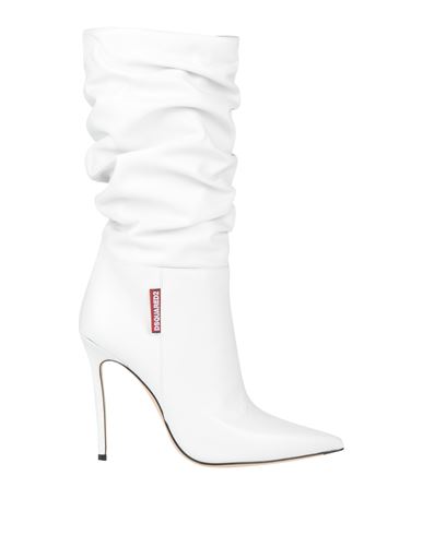 Dsquared2 Woman Boot White Size 6.75 Leather