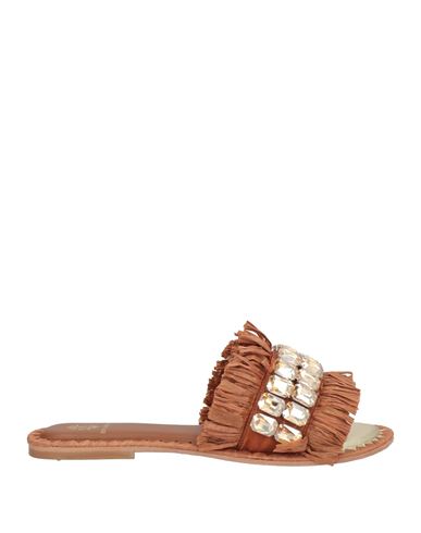 De Siena Woman Sandals Camel Size 8 Textile Fibers