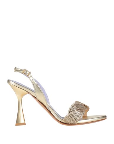 Albano Woman Sandals Gold Size 8 Textile Fibers