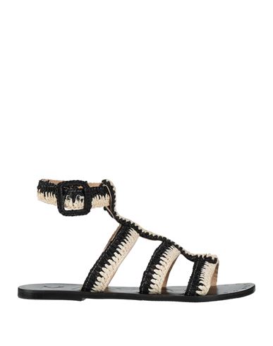 Manebi Manebí Woman Sandals Black Size 8 Natural Raffia