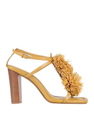 Ulla Johnson Woman Sandals Mustard Size 8 Leather In Yellow