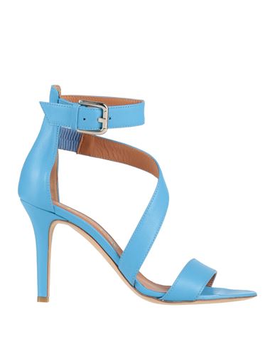 Via Roma 15 Woman Sandals Azure Size 7 Leather In Blue