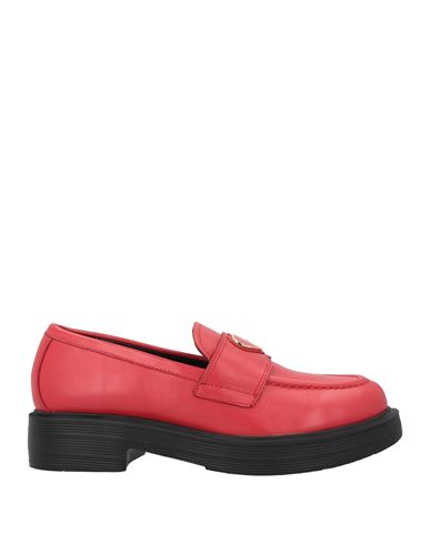 Love Moschino Woman Loafers Red Size 10 Calfskin