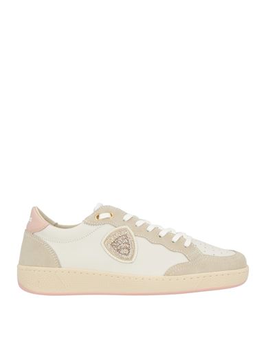 Blauer . Woman Sneakers White Size 9.5 Leather, Textile Fibers