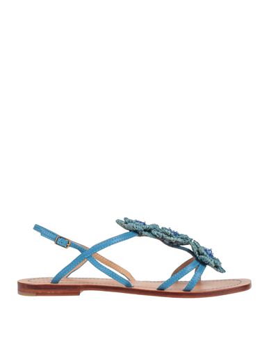 Maliparmi Malìparmi Woman Sandals Azure Size 11 Leather In Blue
