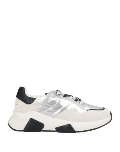 Tosca Blu Woman Sneakers Silver Size 7 Textile Fibers, Leather