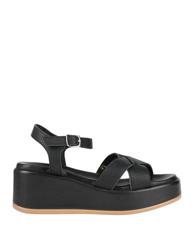 Cafènoir Woman Sandals Black Size 7 Leather