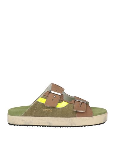 Hidnander Woman Sandals Sage Green Size 11 Leather, Textile Fibers