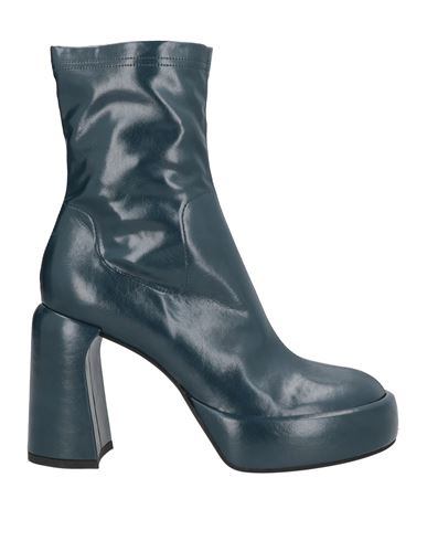 Elena Iachi Woman Ankle Boots Deep Teal Size 8 Synthetic Material In Green
