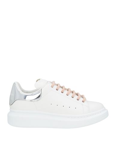 Alexander Mcqueen Mcqueen Woman Sneakers White Size 10 Leather In Animal Print