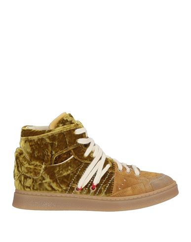 Hidnander Woman Sneakers Mustard Size 8 Leather, Textile Fibers In Yellow