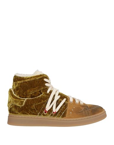 Hidnander Woman Sneakers Mustard Size 8 Leather, Textile Fibers In Yellow