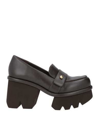 Paloma Barceló Woman Loafers Chocolate Brown Size 8 Leather
