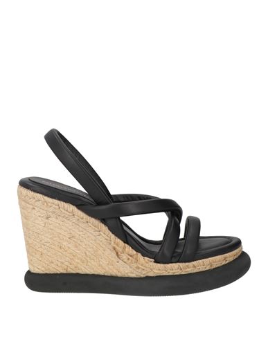 Paloma Barceló Sila Woman Espadrilles Black Size 10 Leather