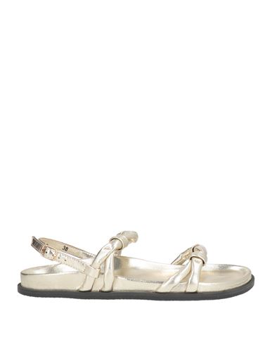 Elena Iachi Woman Sandals Platinum Size 8 Leather In Gray