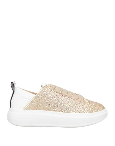 Alexander Smith Woman Sneakers Gold Size 9 Leather, Textile Fibers