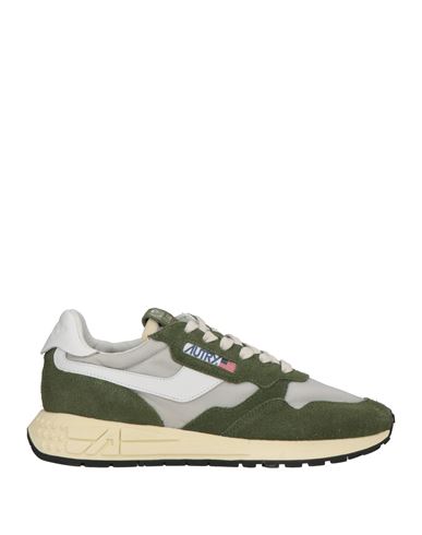 Autry Woman Sneakers Military Green Size 12 Leather, Textile Fibers