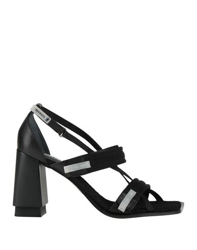 Premiata Woman Sandals Black Size 8 Leather, Textile Fibers