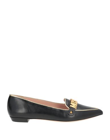 Moschino Woman Loafers Black Size 8 Calfskin